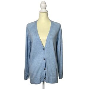 Gap Merino Wool Blend Button Front Cardigan Sweater Blue Size L